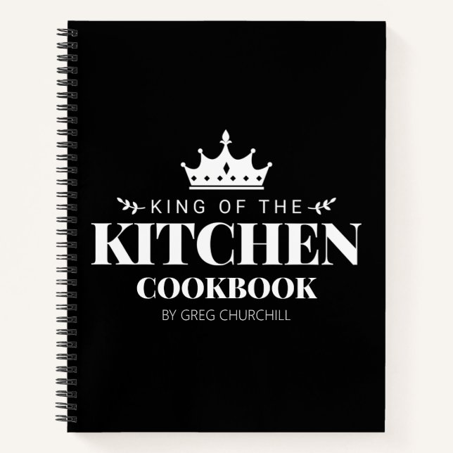 King of The Kitchen Cookbook Recipe Personalised Notebook (Front)