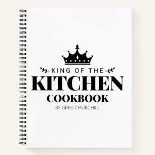 King of The Kitchen Cookbook Recipe Personalised Notebook