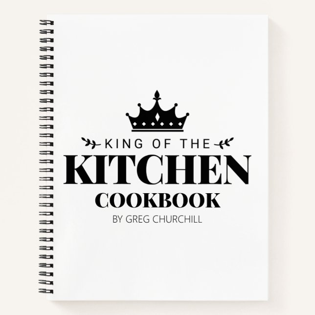 King of The Kitchen Cookbook Recipe Personalised Notebook (Front)