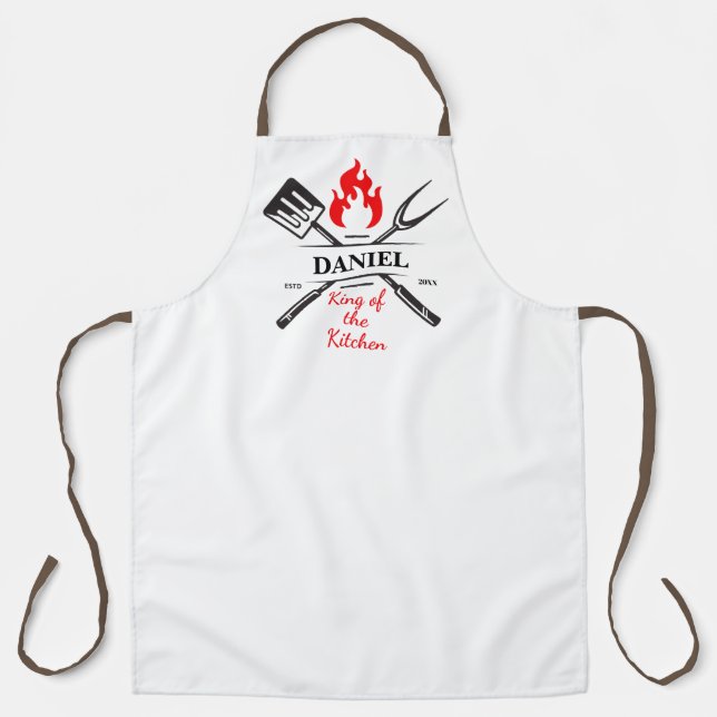 King of the Kitchen Customisable Name & Year  Apron (Front)