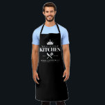 King of The Kitchen Foodie Men Personalised Black Apron<br><div class="desc">Perfect gift for your dad,  grandpa,  brother,  or any important man in your life who loves to cook! Black Apron. Easily personalise yours at home!</div>