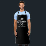 King of The Kitchen Foodie Men Personalised Black Apron<br><div class="desc">Perfect gift for your dad,  grandpa,  brother,  or any important man in your life who loves to cook! Black Apron. Easily personalise yours at home!</div>