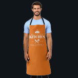 King of The Kitchen Foodie Men Personalised Orange Apron<br><div class="desc">Perfect gift for your dad,  grandpa,  brother,  or any important man in your life who loves to cook! Orange Apron. Easily personalise yours at home!</div>