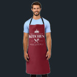 King of The Kitchen Foodie Men Personalised Red Apron<br><div class="desc">Perfect gift for your dad,  grandpa,  brother,  or any important man in your life who loves to cook! Red Apron. Easily personalise yours at home!</div>