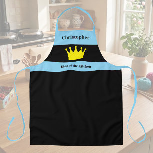King of the kitchen name crown blue apron