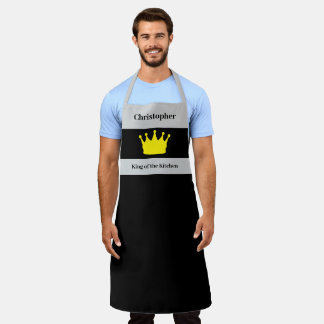 King of the kitchen name crown grey apron