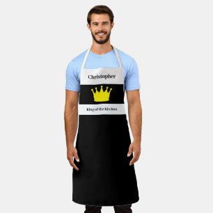 King of the kitchen name crown white apron