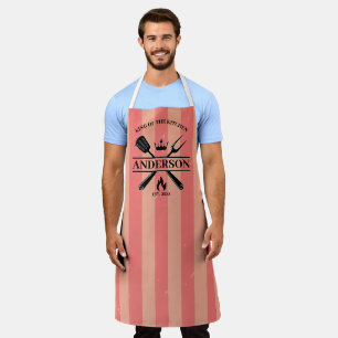 King of the Kitchen Vintage Stripes Custom BBQ Apron