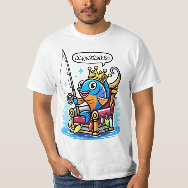 King of the Lake – Funny Fishing Design T-Shirt (Front)