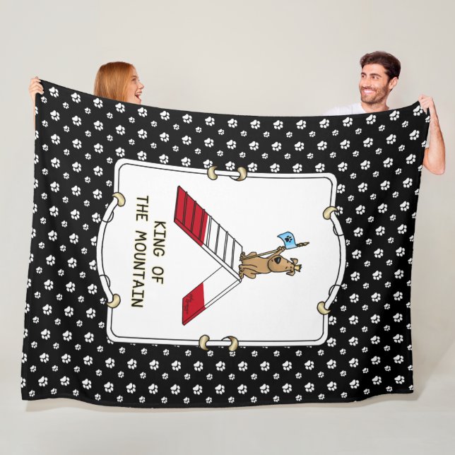 King of the Mountain Dog Agility Design Fleece Blanket (In Situ)