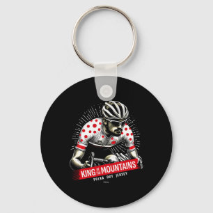 King Of The Mountains Polka Dot Jersey Cycling Cli Key Ring