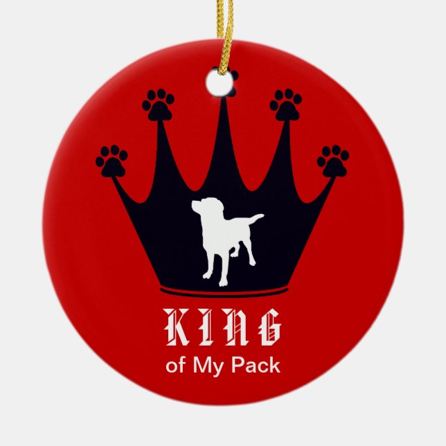 King of the Pack Ceramic Tree Decoration (Front)