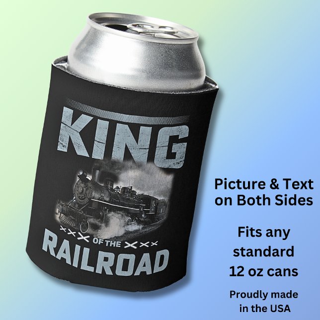 King of the Railroad Steam Train Engine Locomotive Can Cooler (Creator Uploaded)