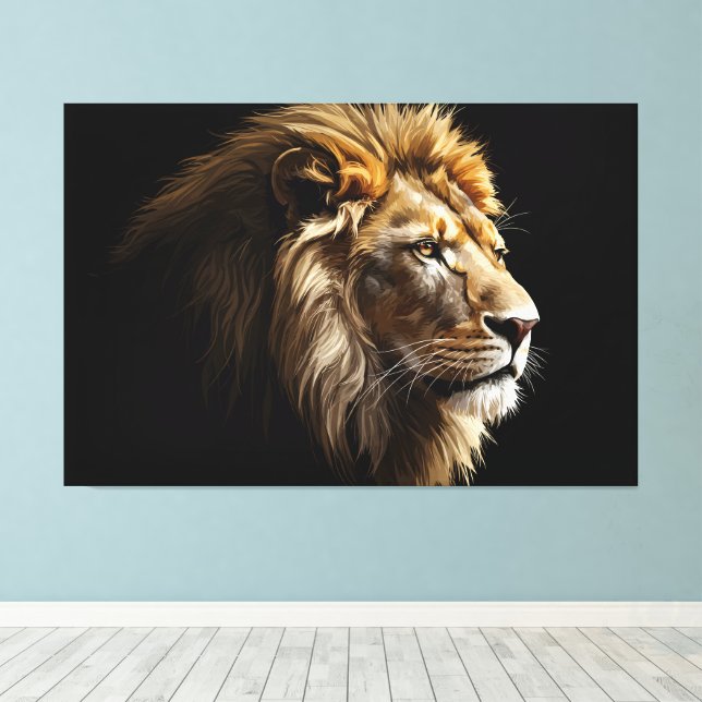 King of the Savannah Canvas Print (Insitu(Wood Floor))