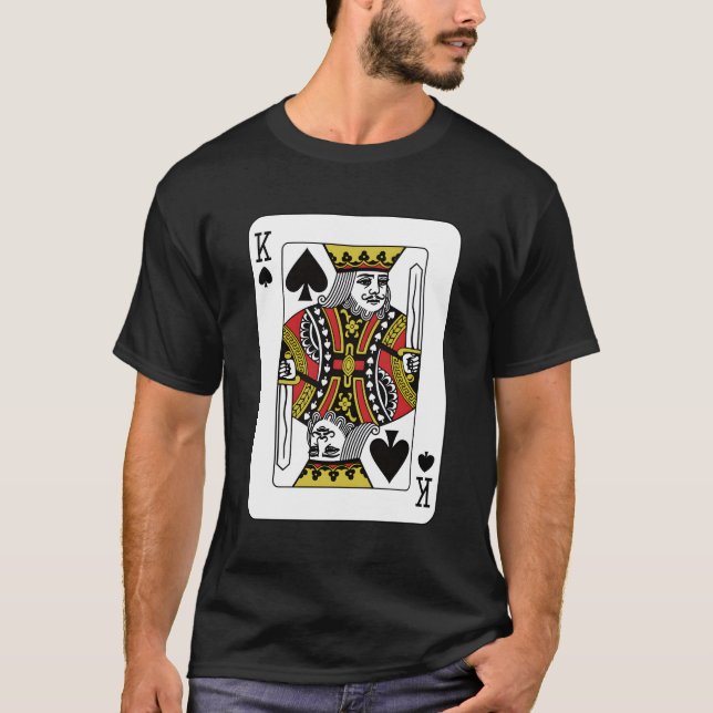 King Of The Spades Playing Card Poker T-Shirt (Front)
