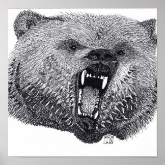 King of the Wilds, grizzly bear poster. Poster