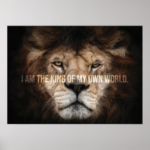 King Of The World - Lion Motivational Success Poster