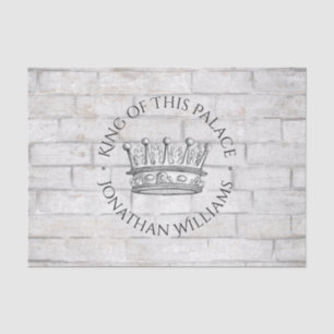 King of This Palace Crown Monogrammed Name Tissue Paper