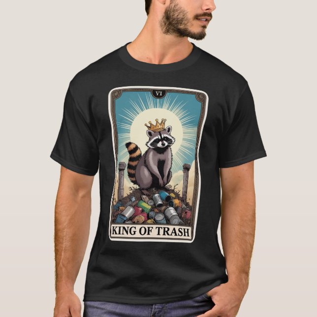King Of Trash Racoon Card  T-Shirt (Front)