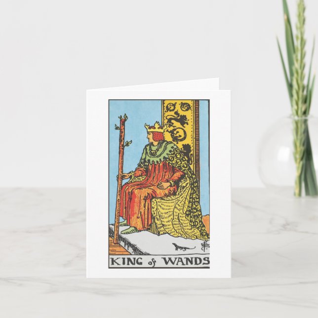 King of wands - Rider Waite Smith tarot Card (Front)