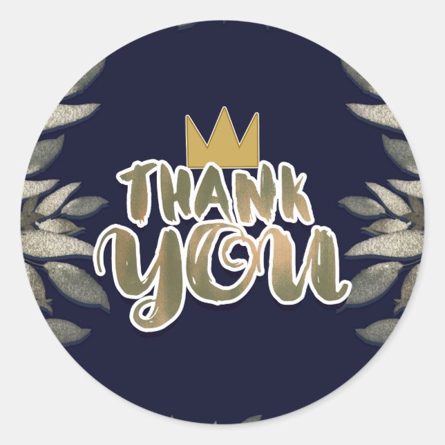 King of Wild Things ONE 1st Birthday Thank You Classic Round Sticker (Front)