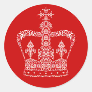 King or Queen Crown Classic Round Sticker