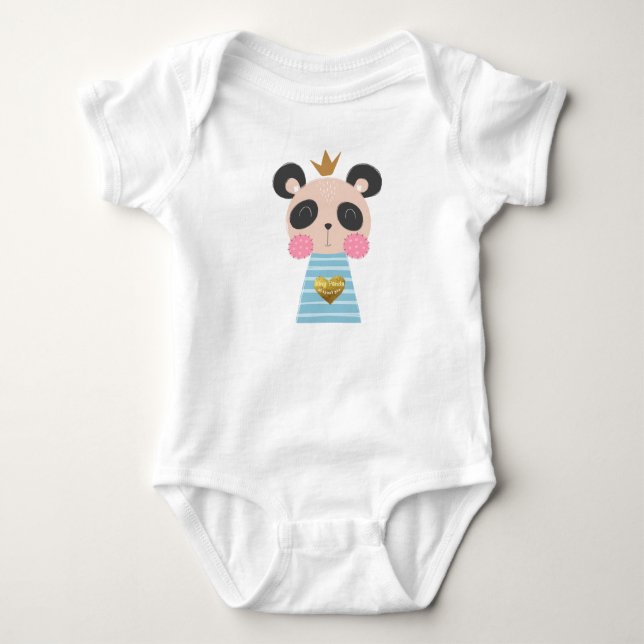 King Panda Baby Jersey Bodysuit (Front)