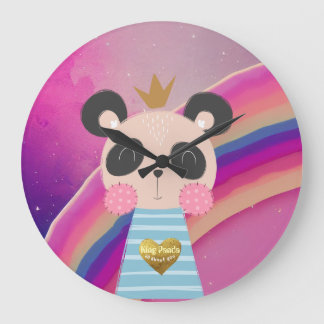 King Panda Round Acrylic Wall Clock