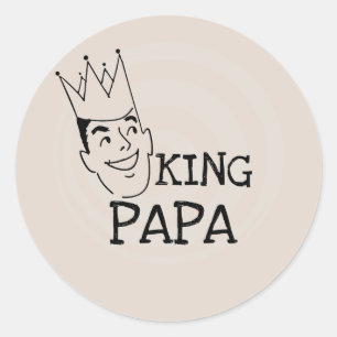 King Papa T-shirts and Gifts Classic Round Sticker