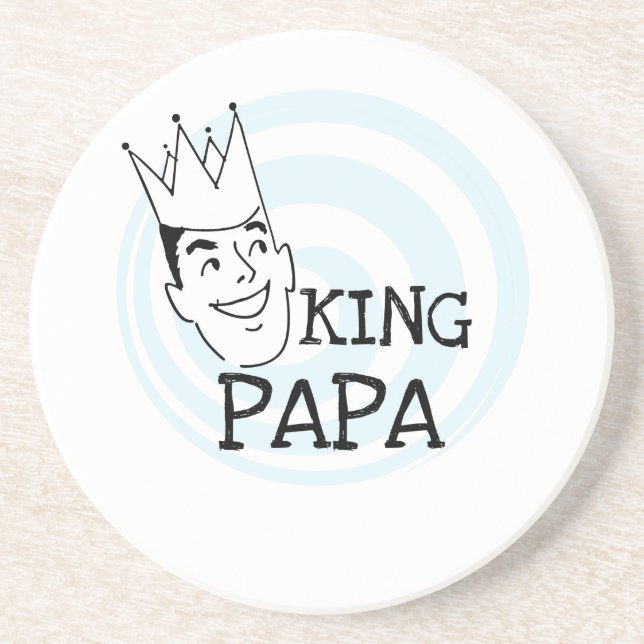 King Papa T-shirts and Gifts Coaster (Front)
