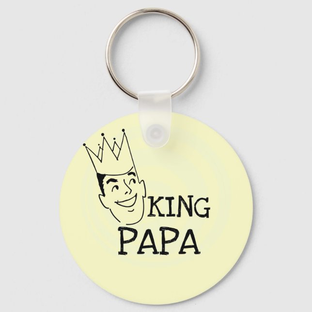 King Papa T-shirts and Gifts Key Ring (Front)
