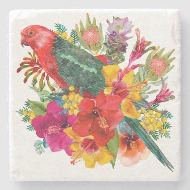 King Parrot Tropical Stone Coaster (Front)