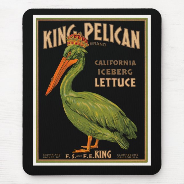 King Pelican Brand Lettuce Mouse Mat (Front)