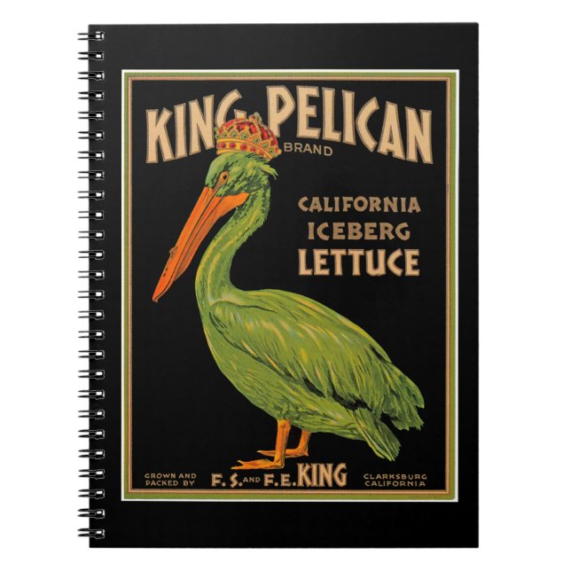 King Pelican Brand Lettuce Notebook (Front)