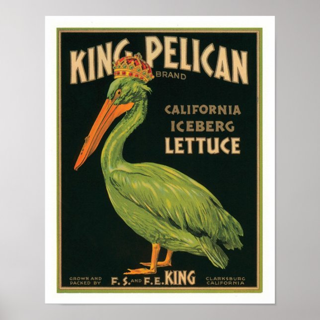 King Pelican California Iceberg Lettuce Vintage Poster (Front)