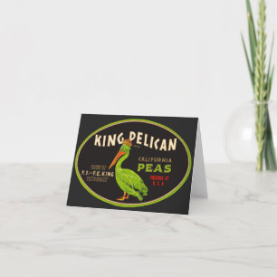 King Pelican California peas crate label Note Card