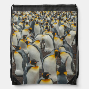 King penguin colony, Falklands Drawstring Bag