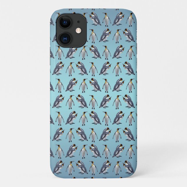 King Penguin Frenzy iPhone 11 Case (Sky Blue Mix) (Back)