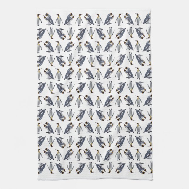 King Penguin Frenzy Kitchen Towel (Choose Colour) (Vertical)