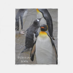 King Penguin & Friends Edinburgh Zoo Scotland Fleece Blanket
