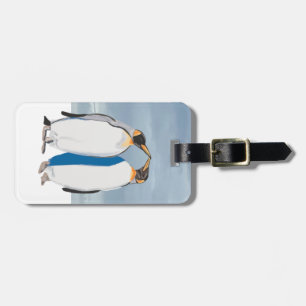 King Penguin Pair Kissing  Luggage Tag