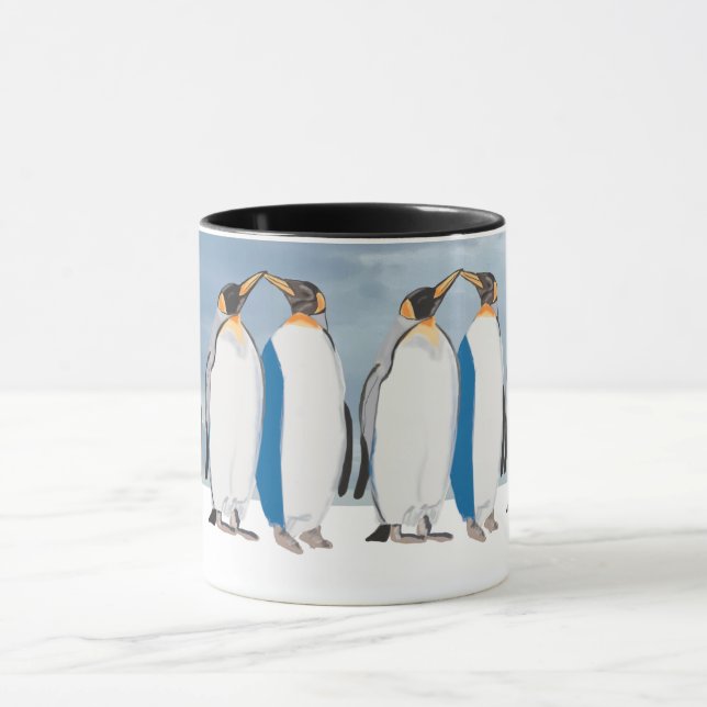 King Penguin Pair Kissing  Mug (Center)