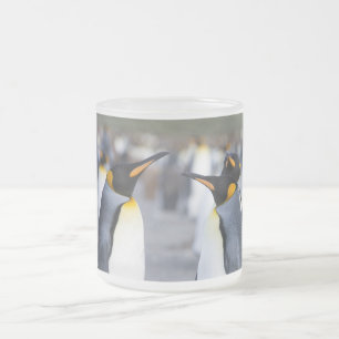 King Penguins Frosted Glass Coffee Mug