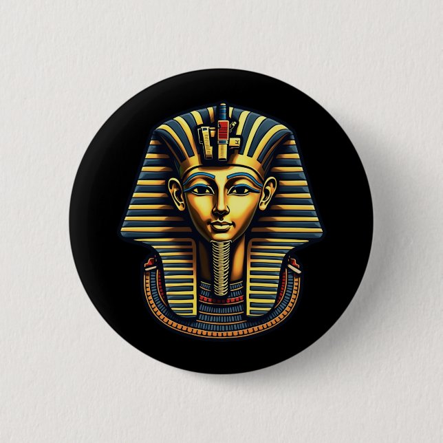 King Pharaoh Tutankhamun Pharaoh Ancient Egyptian 6 Cm Round Badge (Front)