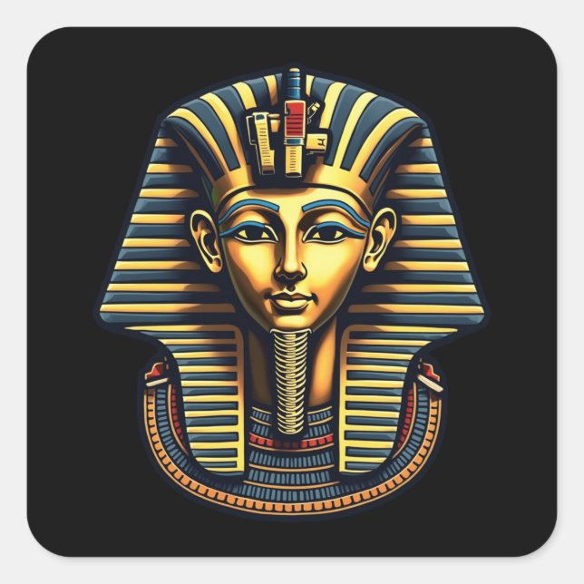 King Pharaoh Tutankhamun Pharaoh Ancient Egyptian Square Sticker (Front)