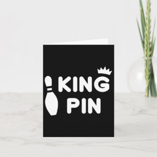 King Pin Bowling Funny Cute Couples Bowler League Card