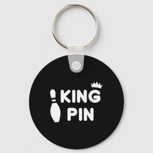 King Pin Bowling Funny Cute Couples Bowler League Key Ring
