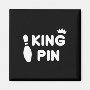 King Pin Bowling Funny Cute Couples Bowler League Magnet