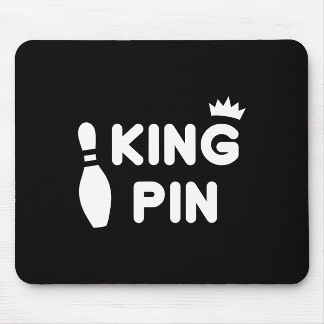 King Pin Bowling Funny Cute Couples Bowler League  Mouse Mat (Front)
