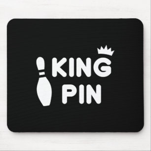 King Pin Bowling Funny Cute Couples Bowler League  Mouse Mat